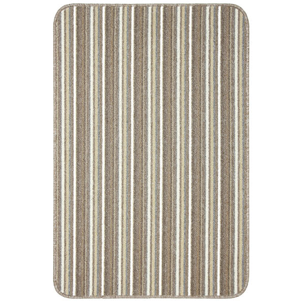 Java washable stripe mat Cream Homebase