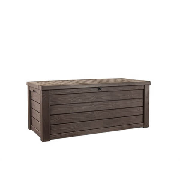 Keter Westwood Outdoor Plastic Storage Box Brown 570L Homebase