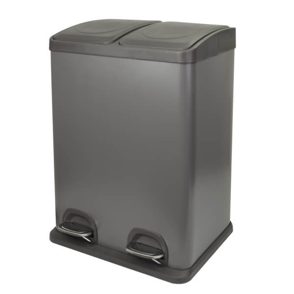 2x20L Pedal Bin Grey Homebase