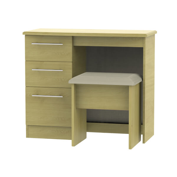 Siena Dressing Table and Stool Set Modern Oak Homebase
