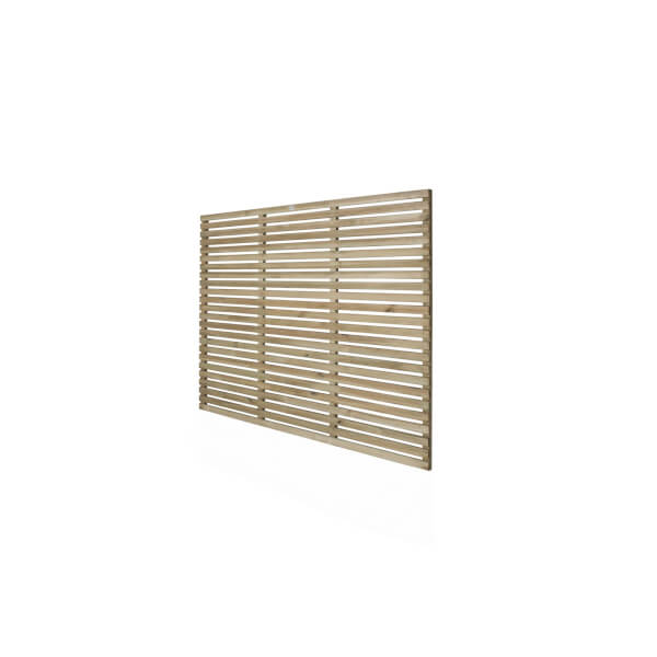 6ft x 5ft (1.8m x 1.5m) Pressure Treated Contemporary Slatted Fence
