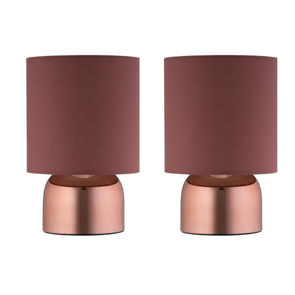 Marlow Copper Touch Lamps Set of 2 Homebase