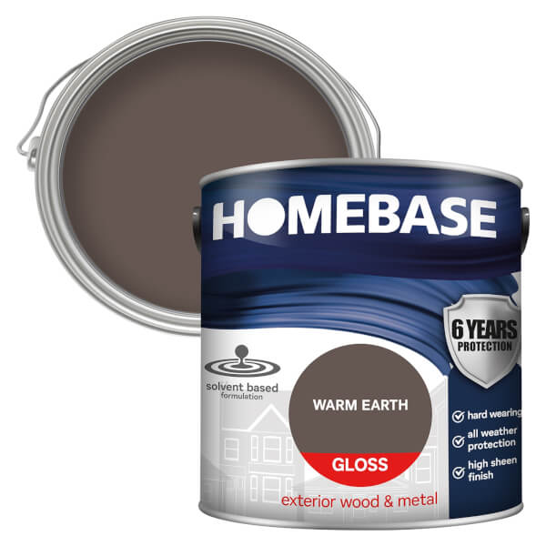 Homebase Exterior Gloss Paint Warm Earth 2.5L Homebase