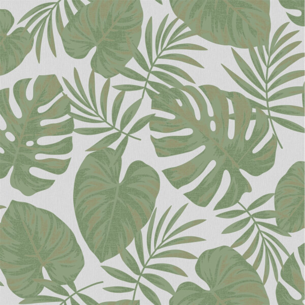 Holden Decor Riviera Leaf Textured Metallic Grey and Green Wallpaper