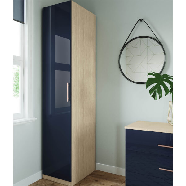 Modular Bedroom Slab Single Wardrobe Navy Blue Homebase