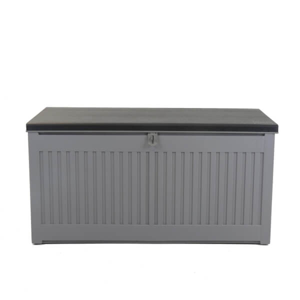 Charles Bentley 270L Outdoor Plastic Storage Box Grey and Black
