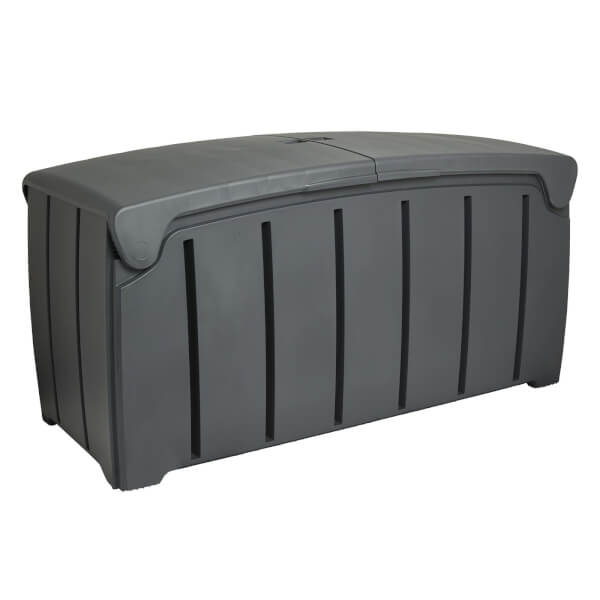 Strata Charcoal Grey Garden Storage Box 322L Homebase