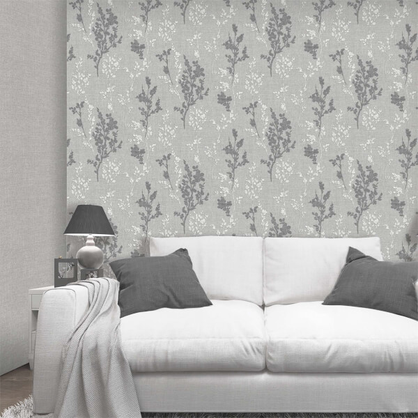 Belgravia Decor Organica Silver Leaf Wallpaper | Homebase