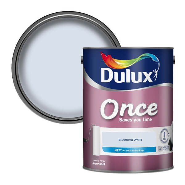 Dulux Once Blueberry White Matt Paint 5L Homebase