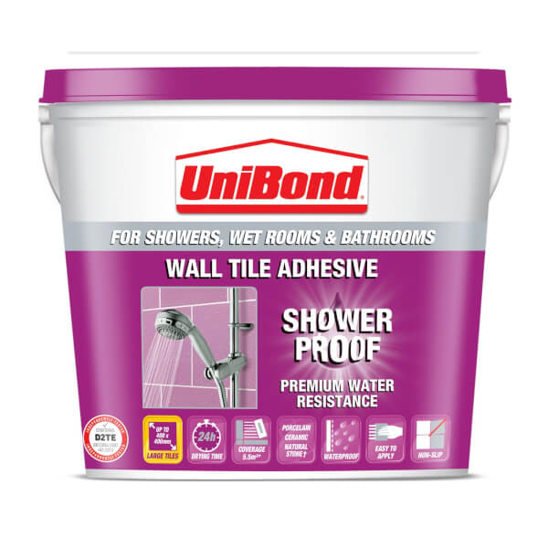 UniBond Shower Proof Wall Tile Adhesive 1L Homebase