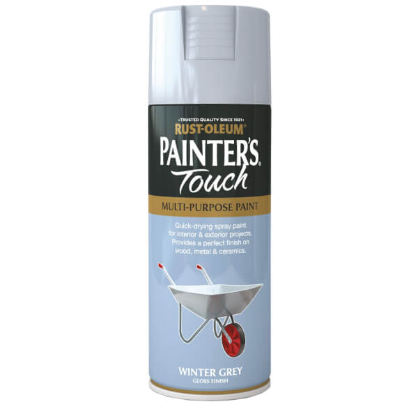 RustOleum Gloss Spray Paint Winter Grey 400ml Homebase