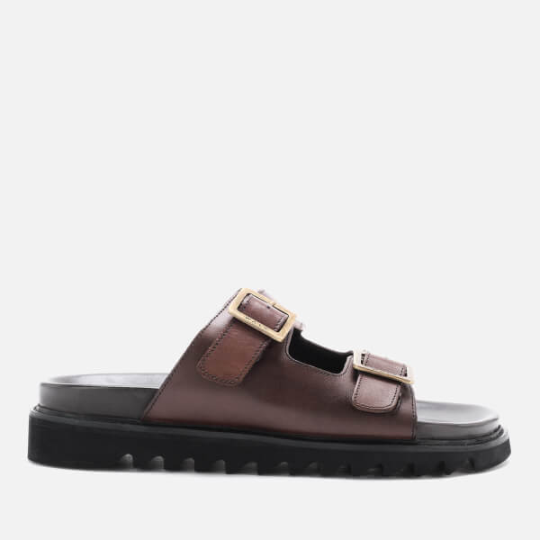 Jaws Leather Double Strap Sandals