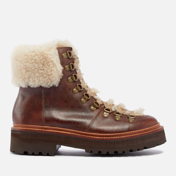 Nettie Leather and Shearling Hiking-Style