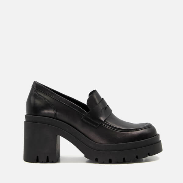 Grounded Leather Heeled Loafers