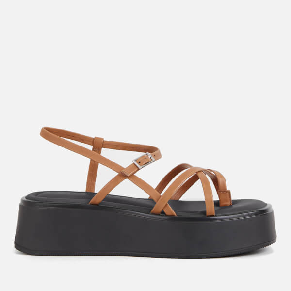Courtney Strappy Leather Flatform Sandals