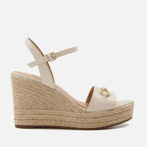 Kai Gold-Tone Leather Wedged sandals