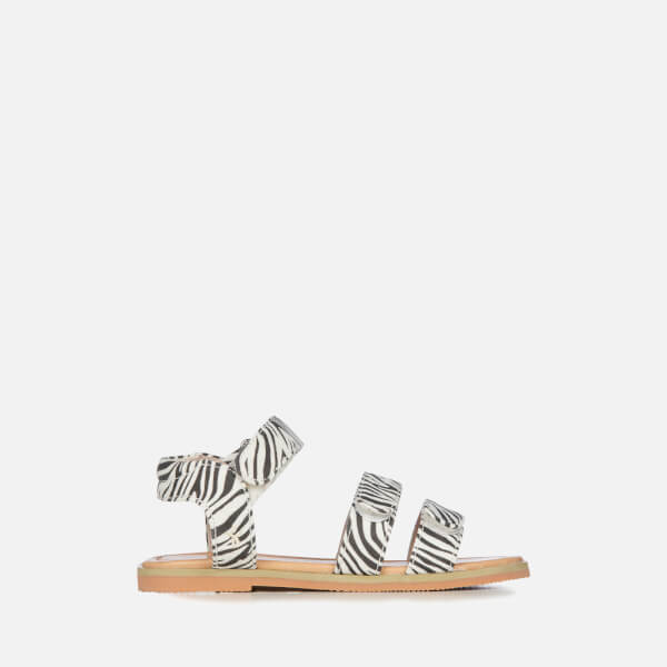 Kids' Steph Zebra-Print Faux Leather Sandals