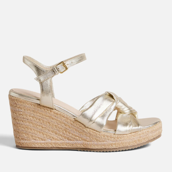 Carda Leather Wedged Espadrille Sandals