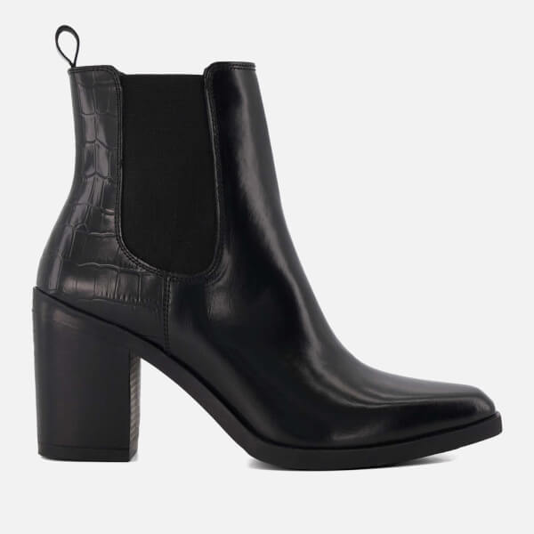 Womens Promising Block-Heel Leather Western