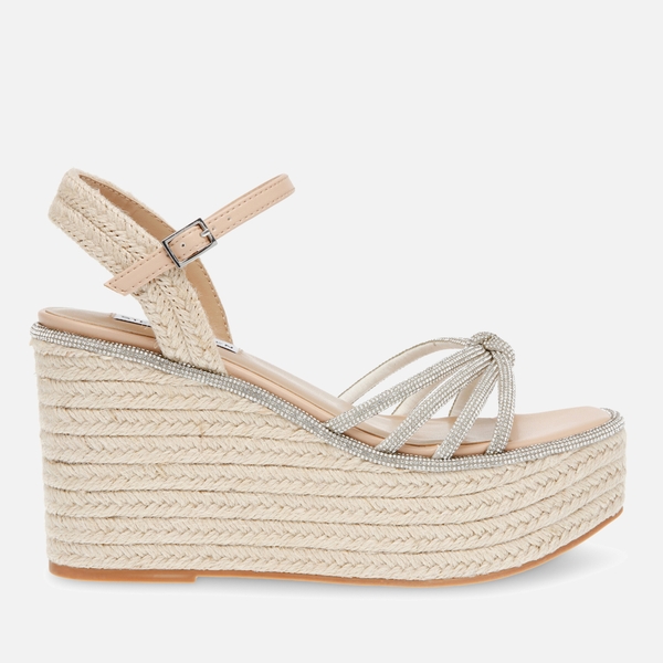 Jaded Faux Leather Wedge Espadrille Sandals