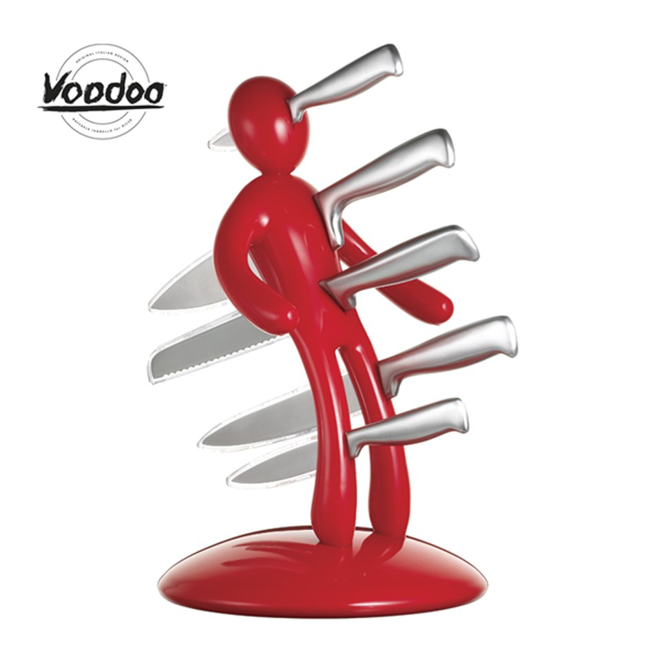 Raffaele Iannello Voodoo Knife Block Red 5 Piece Homeware