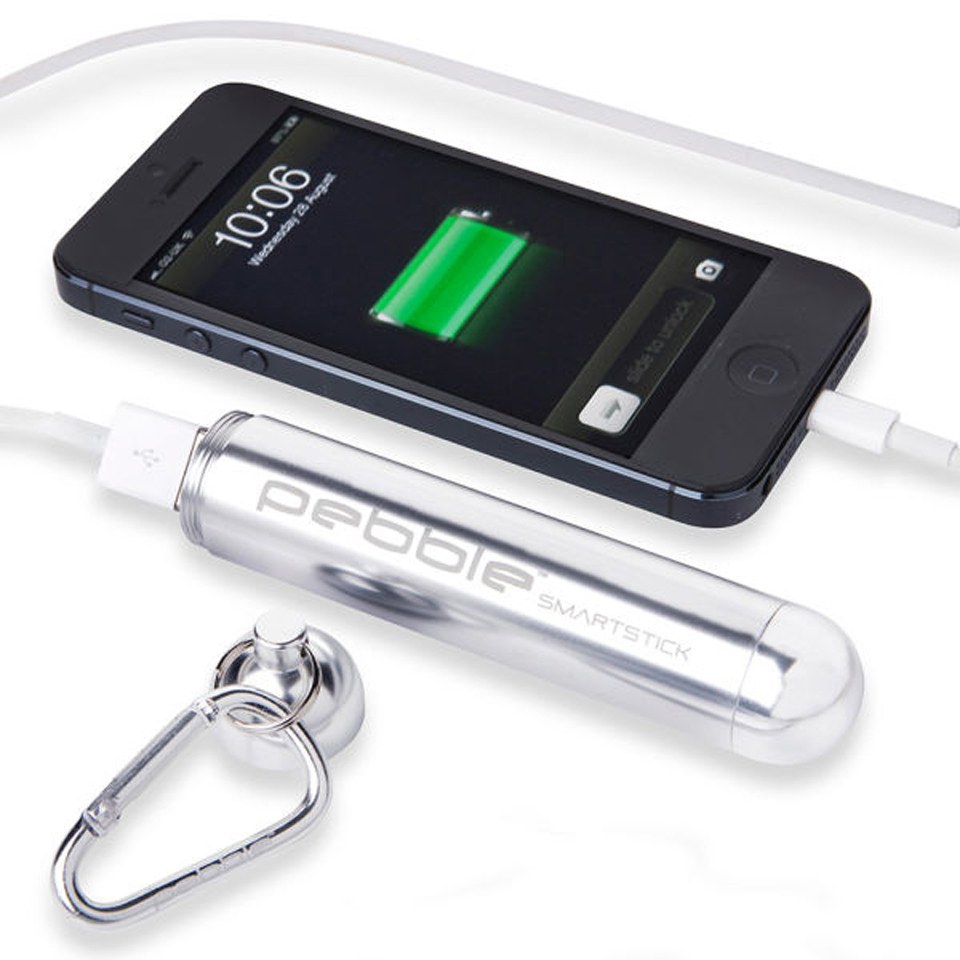 Veho Pebble Smartstick+ Emergency Portable Battery Back Up Power, 2800mah - Silver Veho Pebble Smartstick+ Emergency Portable Battery Back Up Power, 2800mah - Silver