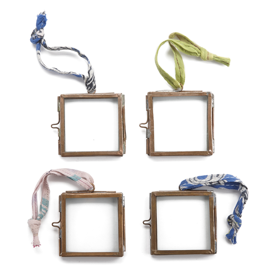 Nkuku Tiny Kiko Frame Antique Copper Set of 4 9x7x8cm Free UK