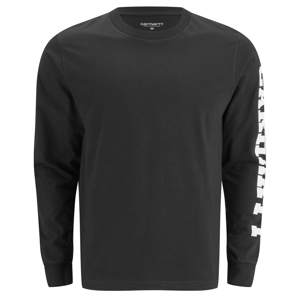 Carhartt Men's Long Sleeve College Left Arm Logo Detail T-Shirt - Black ...