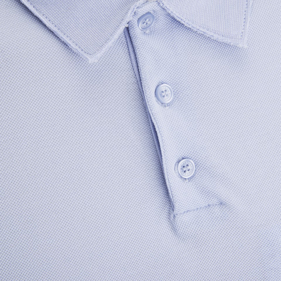 american vintage men's pocket detail polo shirt - sky - m - blue