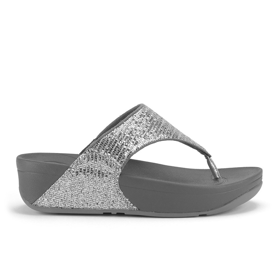 FitFlop Women s Lulu Superglitz Flip  Flop  Sandals  Silver 
