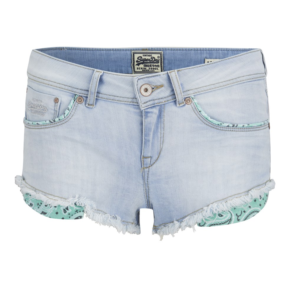 Download Superdry Women's Cali Bleach Denim Shorts - Sorbet Aqua ...