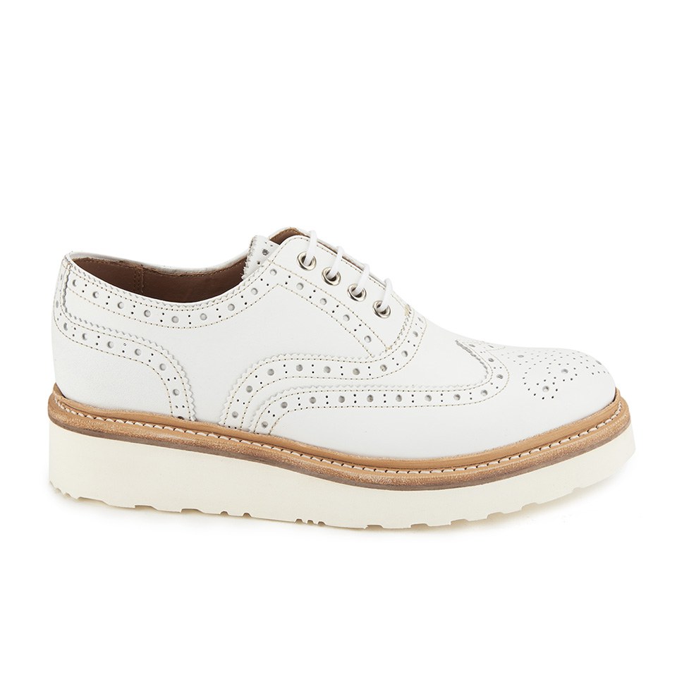 Grenson Women's Emily Leather Brogues - White Calf | FREE UK Delivery ...