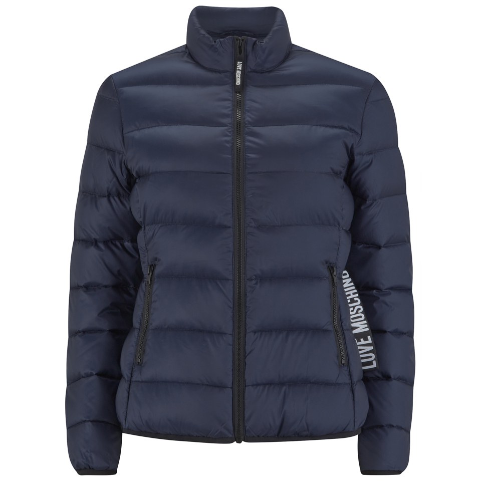Love Moschino Women's Navy Puffer Coat - Navy - Free UK Delivery Available