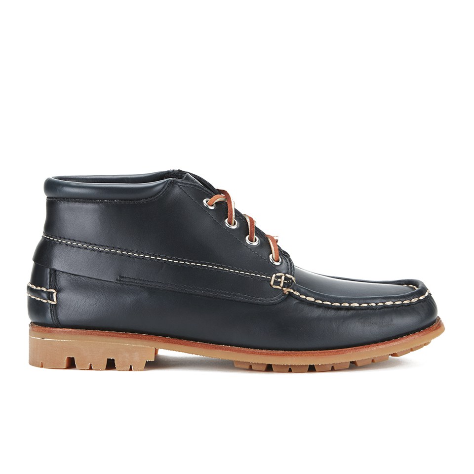G.H. Bass Men's Ranger Leather Moc Montgomery Mid Boots - Navy - Free ...