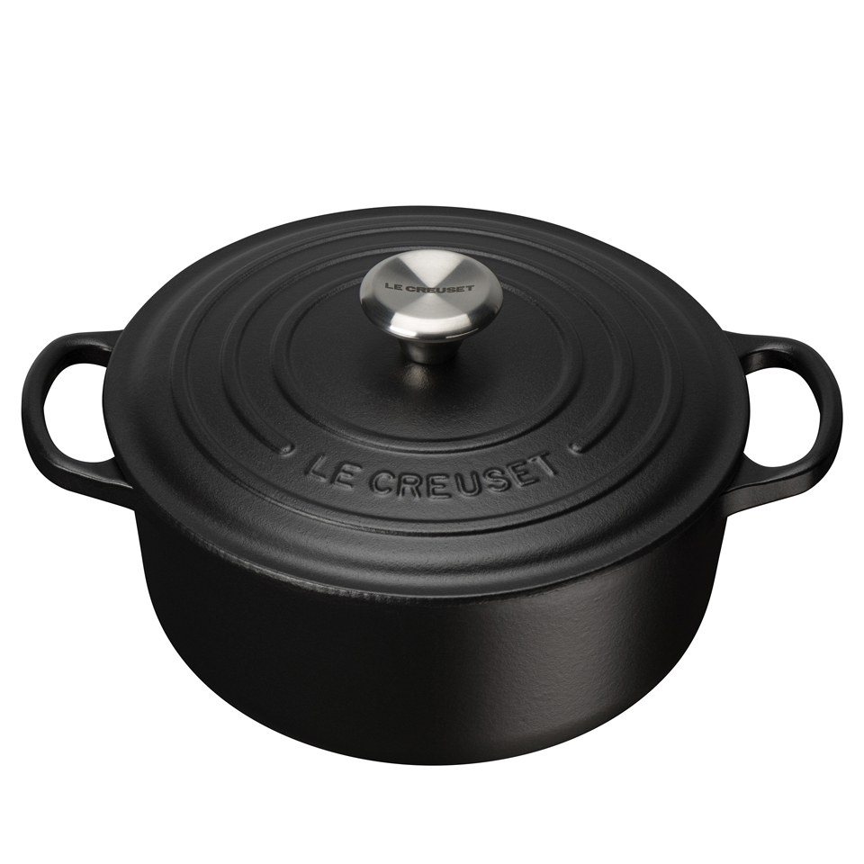 Le Creuset Satin Black Cast Iron 'Signature' 20cm Round Casserole