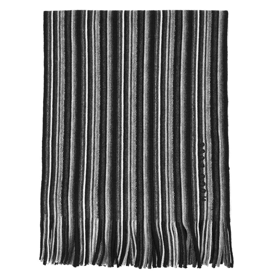 BOSS Hugo Boss Men's Fadon Stripe Scarf Black Free UK Delivery over £50