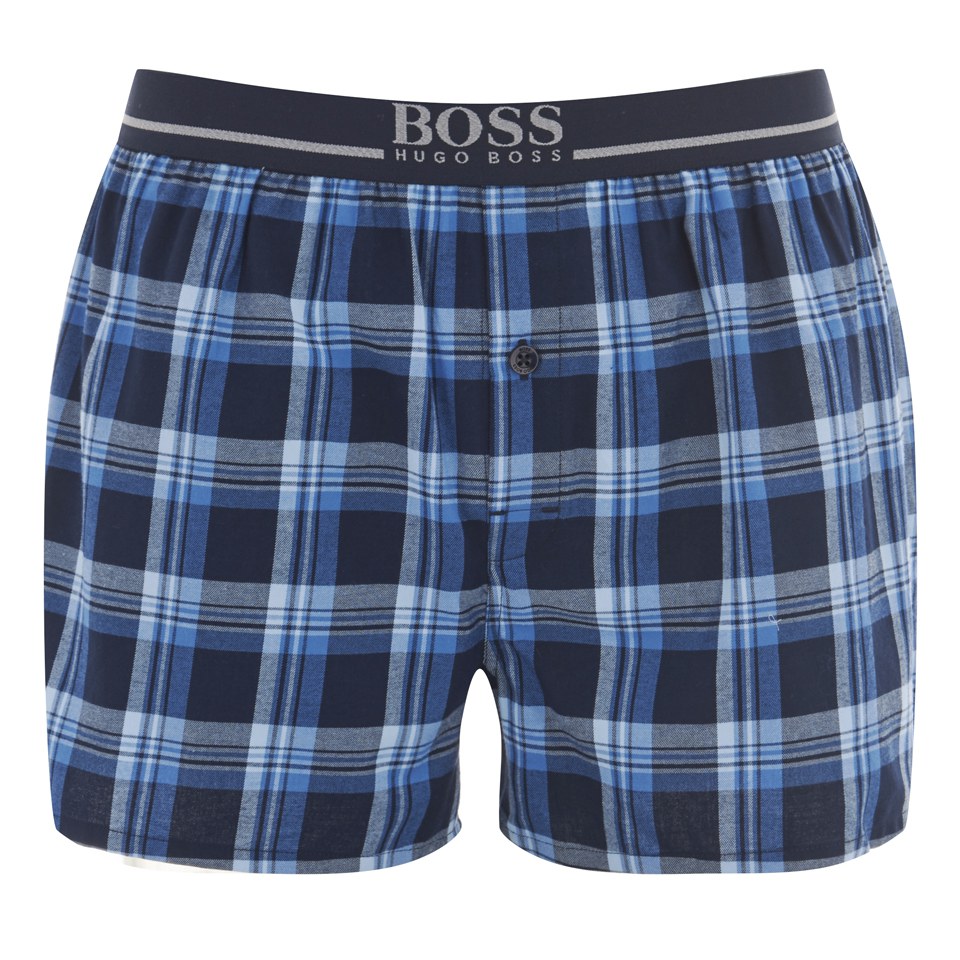 BOSS Hugo Boss Men's Woven Boxer Shorts Blue Mens Underwear