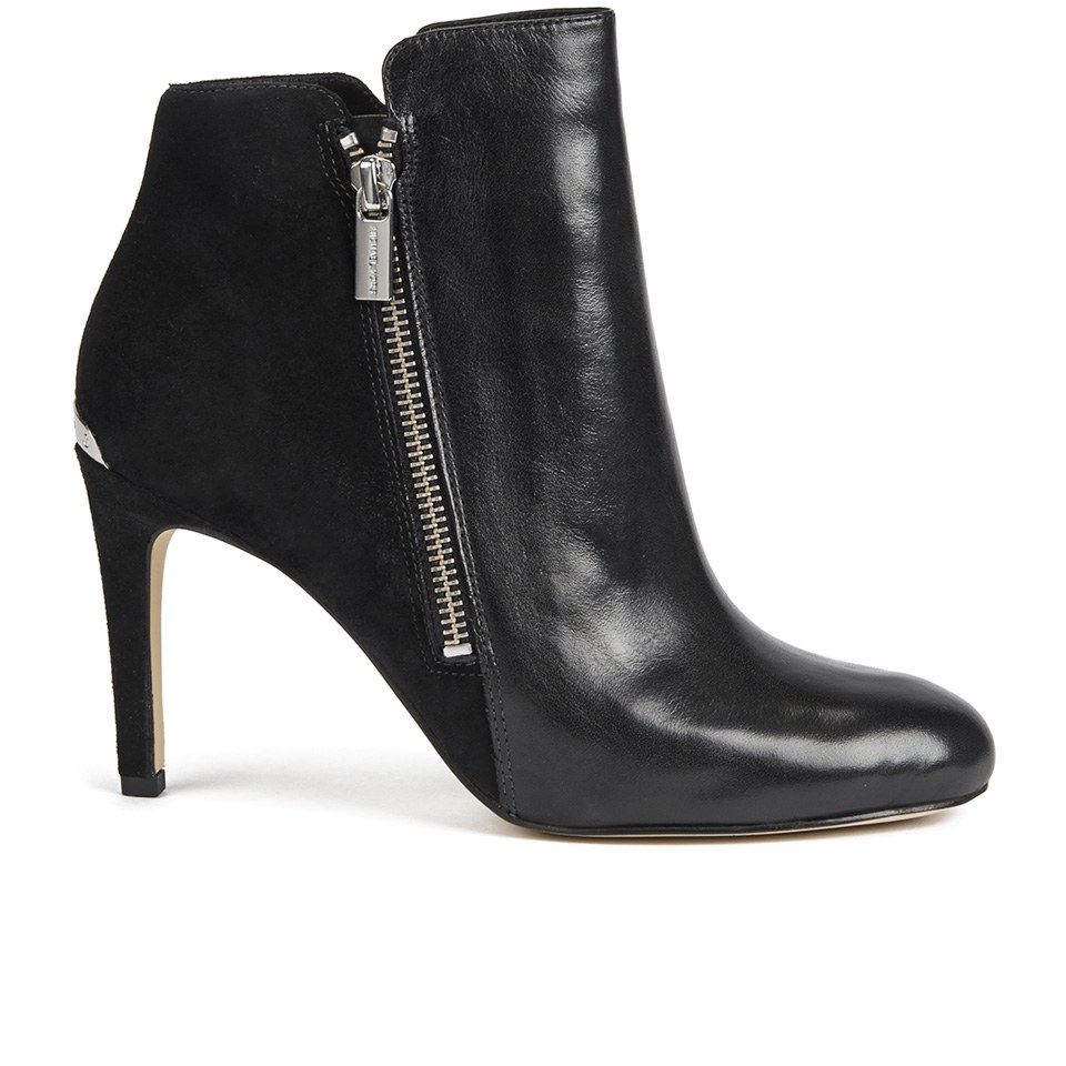 MICHAEL MICHAEL KORS Women's Clara Leather Heeled Ankle Boots - Black ...