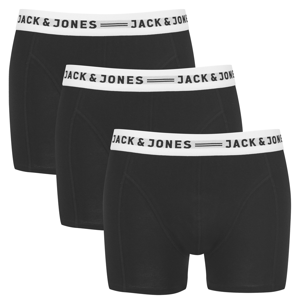 Jack Jones Mens 3Pack Sense Boxers Black Mens Underwear