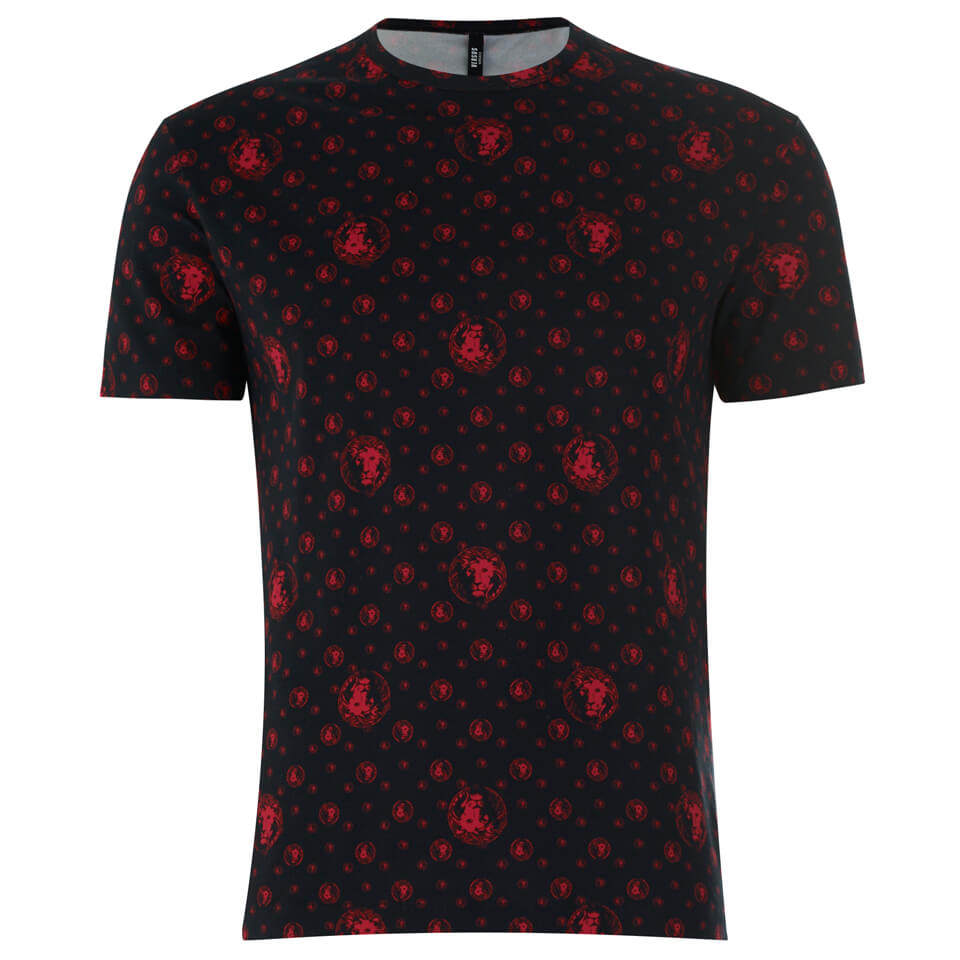 red and white versace shirt