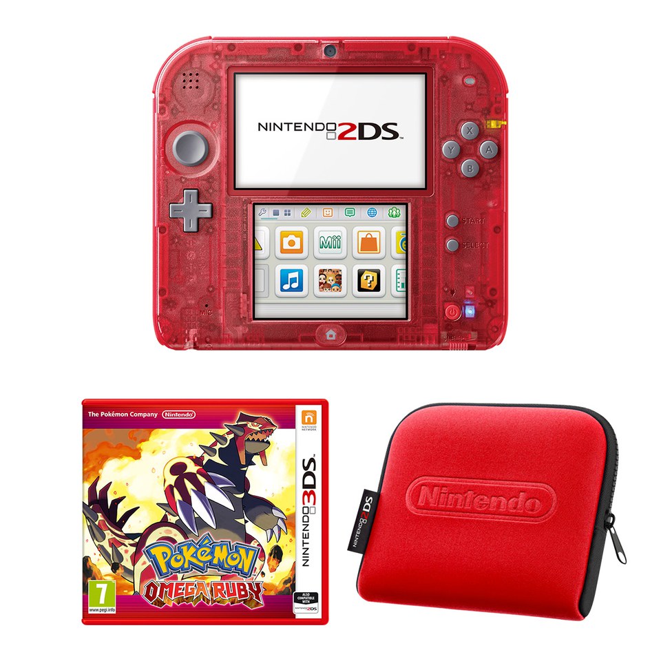 Nintendo 2DS Transparent Red + Pokémon 