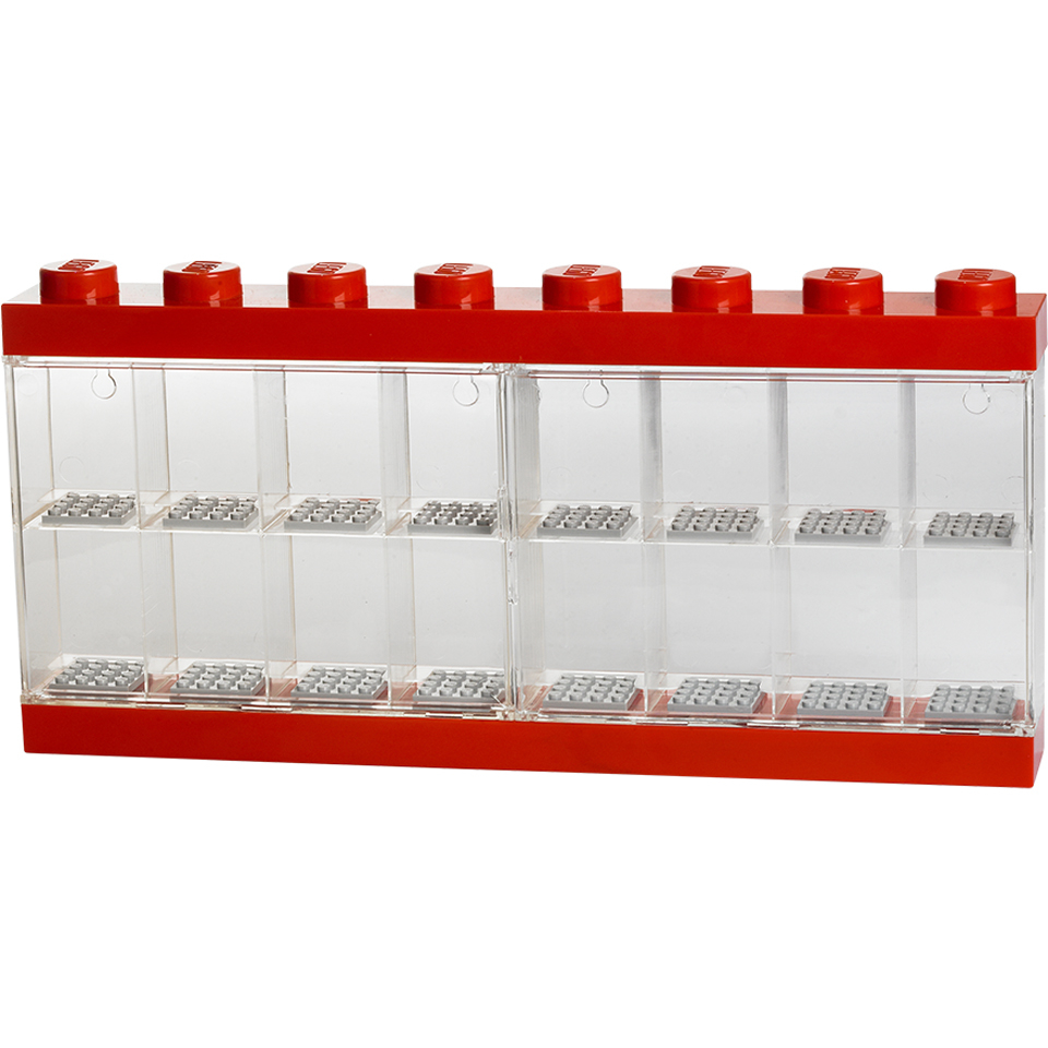 LEGO Mini Figure Display (16 Minifigures) - Bright Red