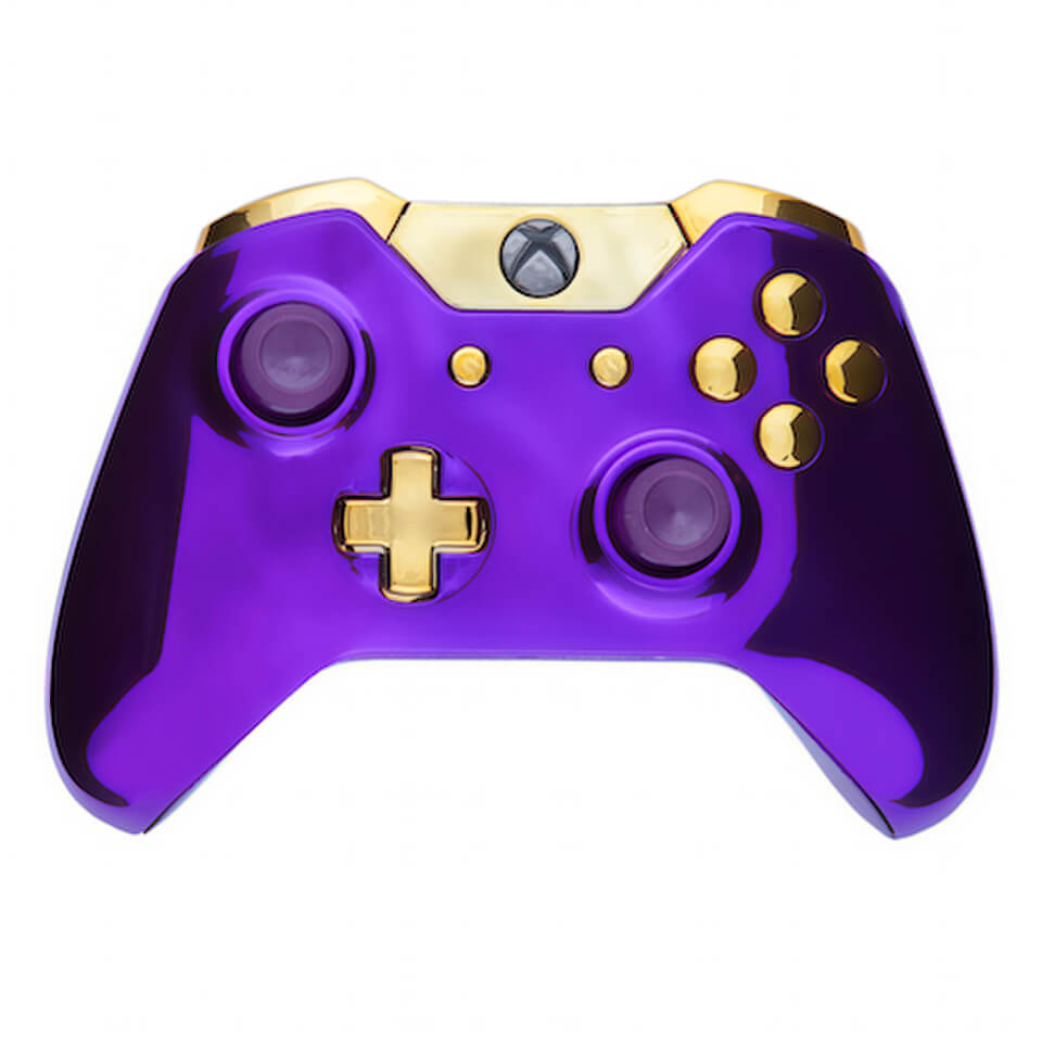 Xbox One Wireless Custom Controller - Chrome Purple & Gold ...