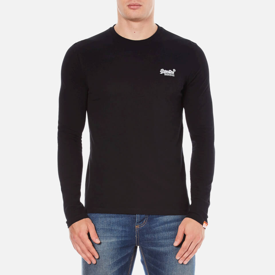 Superdry Men's Orange Label Long Sleeve Top - Black Mens ...