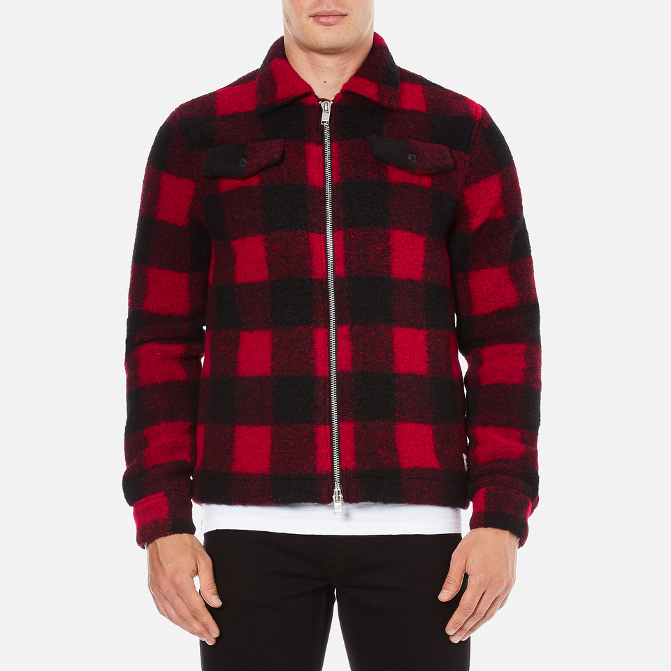 Wood Wood Men's Dale Checked Jacket Biking Red Checks Clothing