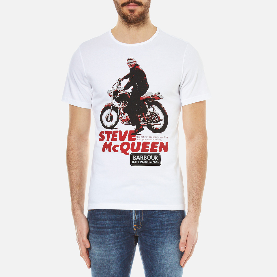Barbour X Steve McQueen Men's Park T-Shirt - White - Free UK Delivery