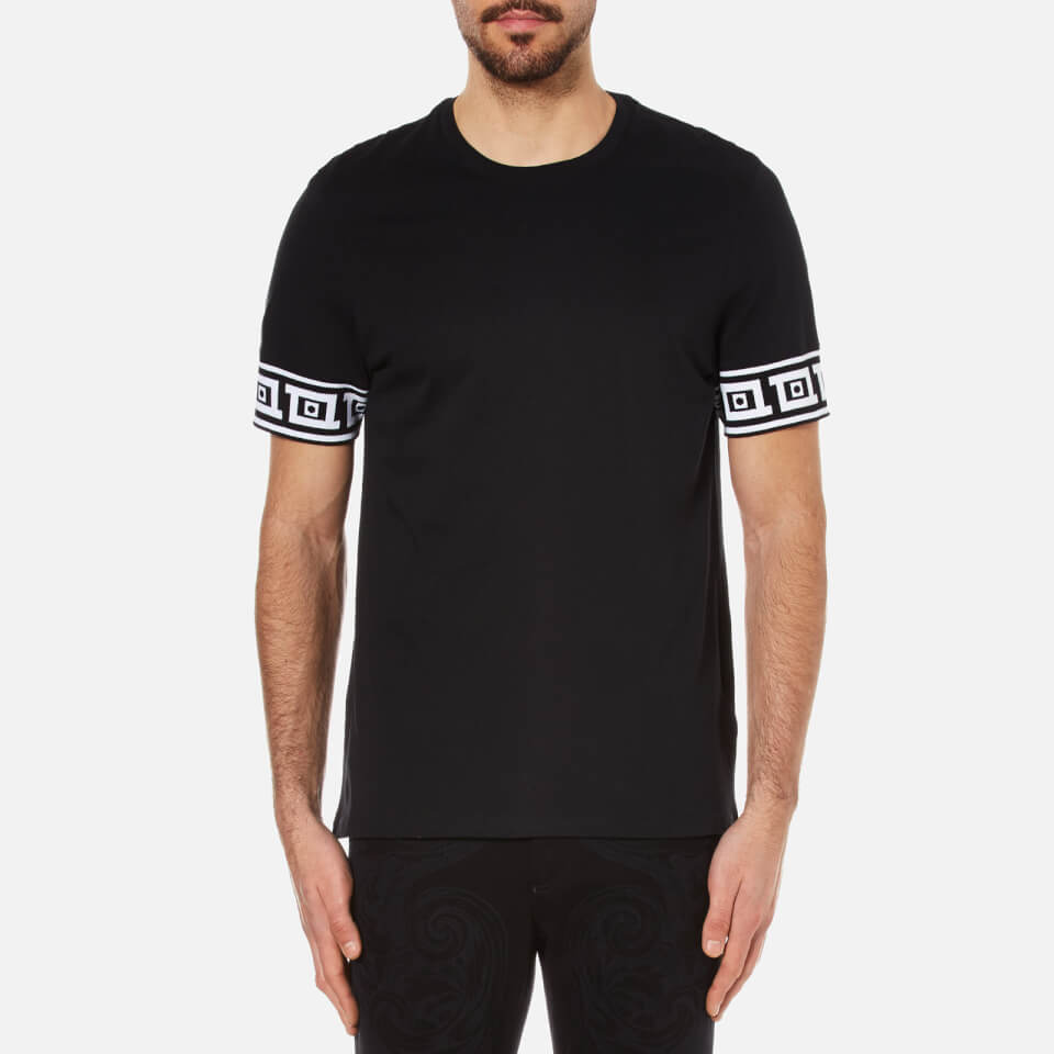 Versace Collection Men's Greek Patterned T-Shirt - Black - Free UK ...