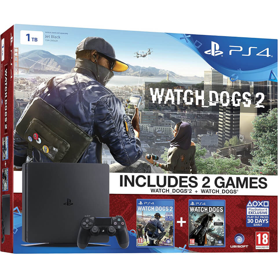 Sony Playstation 4 Slim 1tb Console - Includes Watch Dogs And Watch Dogs 2 Sony Playstation 4 Slim 1tb Console - Includes Watch Dogs And Watch Dogs 2