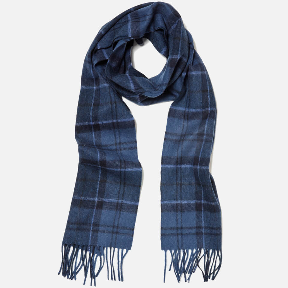 Barbour Holden Tartan Scarf Blue Womens Accessories