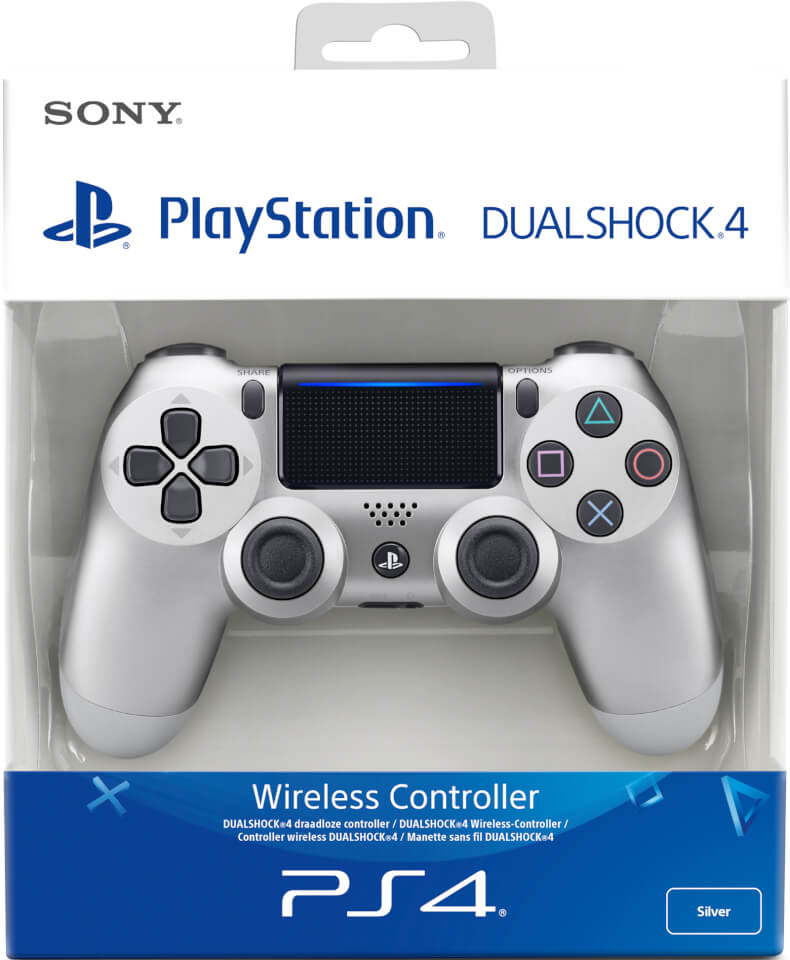 Sony PlayStation 4 DualShock 4 V2 Silver Games Accessories Zavvi UK
